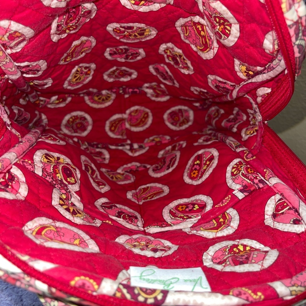 Vera Bradley Red and Pink Patterned Backpack - Picture 8 of 13